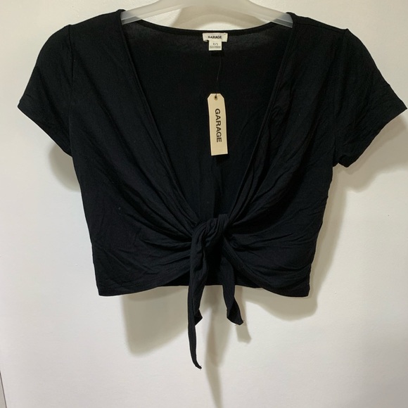 Tie Front Open Tee - Picture 2 of 4